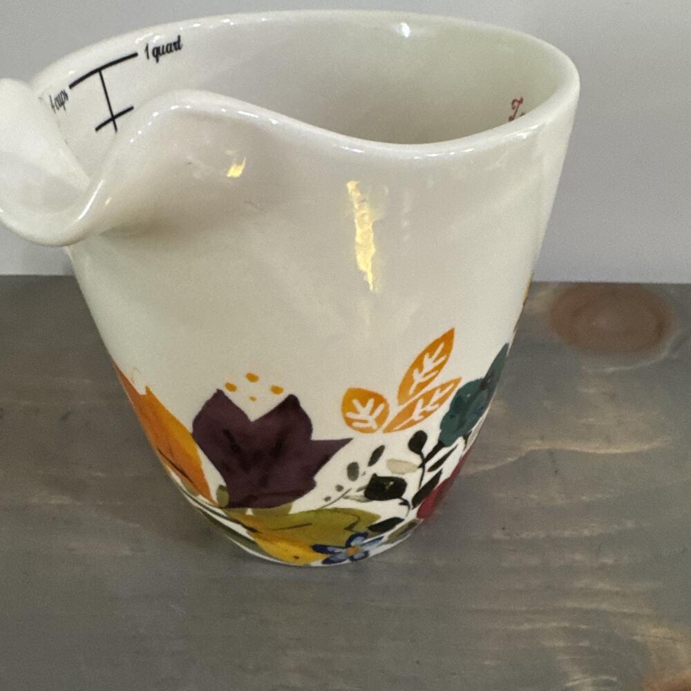 Pioneer Woman Floral 4 Cup 1 Quart Stoneware Love Beyond Measuring Cup Pitcher - Picture 7 of 11